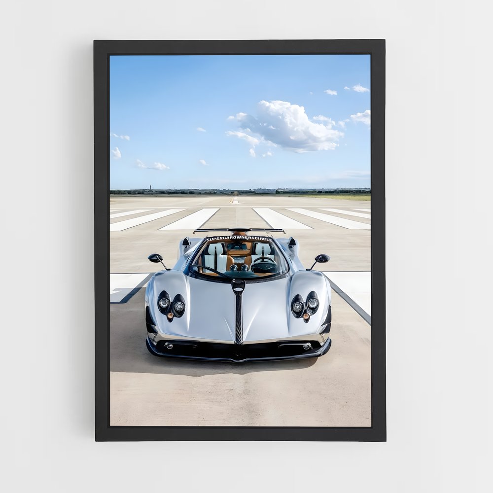 Poster Zonda Noir et Blanc – affiche Pagani (vue 2)